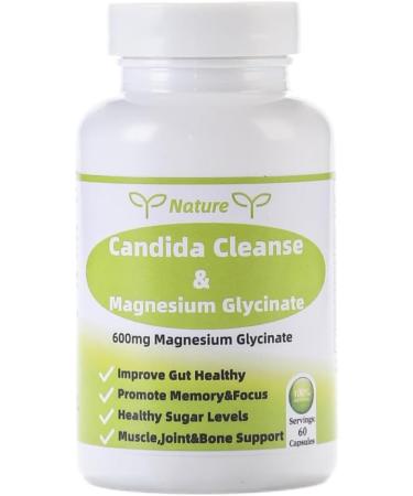 YNATUREY Candida Cleanse - Gut & Colon Support Magnesium Glycinate 600mg Women and Men Supplement with Magnesium Malate Vitamin D B6 for Gut Support & Sleep for Adults 60 Capsules - Buy Online on GoSupps.com