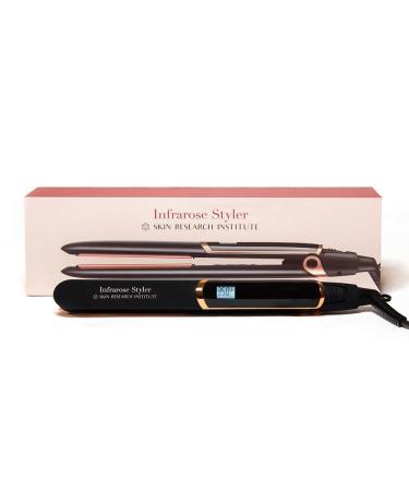 SRI Infrarose Styler Flat Iron - One Pass Hair Straightening - Infrared Light Therapy - Dual Voltage - Adjustable Temperature - Ceramic Plates - Auto Shut Off - Locking Safety Latch - Anti-Tangle Cord
