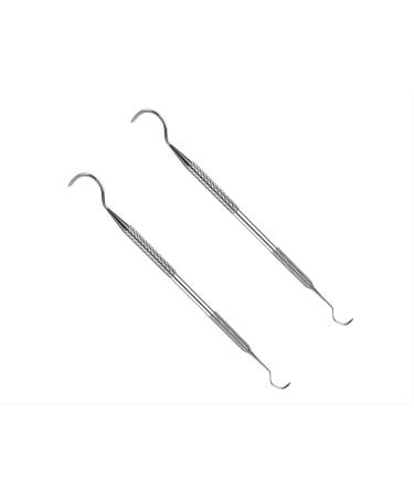 Dental Plaque Remover Tool for Teeth Cleaning - Tooth Scraper for Plaque and Tartar Remover Tool - Dentist's Stainless Steel Dental Scaler Scraper Pick (Silver-2pcs)