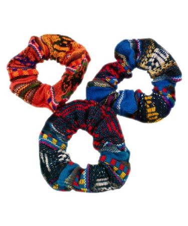 12 Scrunchies Hair Tie Twelve Pack Assorted Peru Cotton Fair Trade Lot Wholesale000255