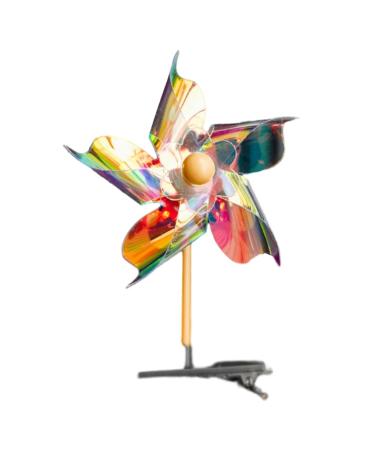 hgnxa Colorful Windmill Shape Hairpins Little Girls Taking Photo Hair Clip Christmas Festival Windmill Hair Clip for Children Five colorful leaves