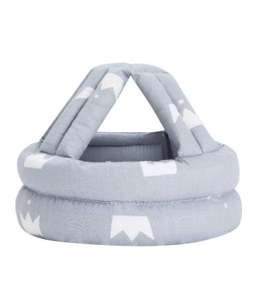 Baby Helmet - Adjustable Anti-Collision Head Protection Cap for Infants & Toddlers | Safe Cotton Hat - 6 to 60 Months - Gray Crown - Buy Online on GoSupps.com