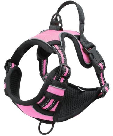 No Pull Dog Harness - Adjustable Breathable & Reflective Soft Padded Dog Dishes | Breast Dishes for Dogs (Pink Medium) - Buy Online on GoSupps.com