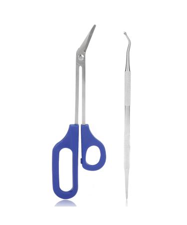 Long Handled Toenail Scissors ANGGREK Long Handled Toenail Scissors Long Handled Clipper Nails File Pedicure Nail Tool Set for Dead Skin