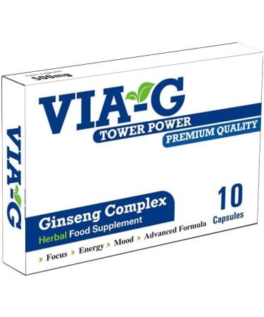 VIA-G Extra Strength Performance Enhancing Pills for Men - 10 Ginseng Capsules - Buy Online on GoSupps.com