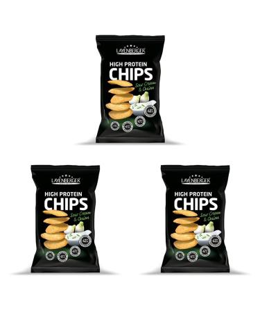 Layenberger High Protein Chips Sour Cream & Onion a whopping 43.8% protein and only 19.8% carbohydrates with only 3.2 g sugar not fried (1 x 75 g) (pack with 3) sour cream & onion 75 g(3 pack)