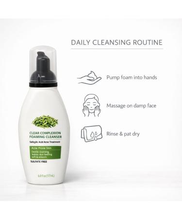 Foaming Facial Cleanser for Daily Face Washing Gentle Face Wash with Lightweight Foam Texture Suitable for Regular Skin Care Use 6 fl oz - Buy Online on GoSupps.com