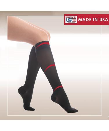 Medicella Premier Closed Toe Knee High Compression Socks for Women - 8-15 mmHg Medical Quality Sheer Support for Circulation & Travel (XX-Large Black) - Made in USA - Buy Online on GoSupps.com