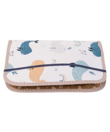 ULLENBOOM diaper pocket for on the go (made in EU) - diaper bag for up to 3 diapers wet wipes & other accessories diaperedui with zipper & rubber band small & casual whale 18 x 27 cm