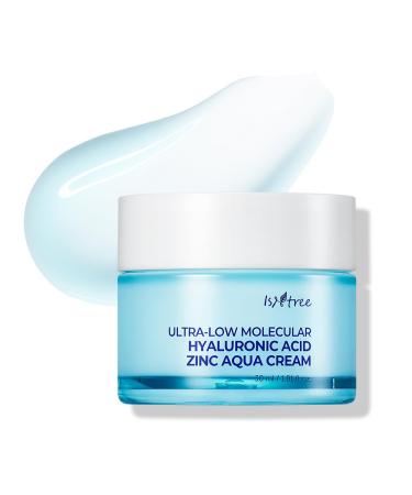 IsNtree ISTREE Zinc Aqua Cream 30ml 1.01 fl oz | Korean Skincare | Ultra-Low Molecular Hyaluronic Acid | Pore Refining & Oil Control | Cooling & Hydrating Gel Cream