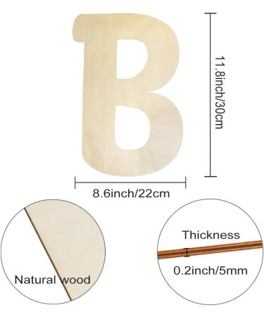 30cm Large Wooden Letter | Capital Alphabet for Crafts & Kids' Names | 5mm Thick Unfinished MDF Wood | Nursery Wall Decor & Sign Board - Buy Online on GoSupps.com