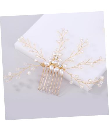 DOITOOL Tiara Wedding Bridal Headdress Pearl Hair Comb Bridal Shower Decorations Bridal Hair Comb Bride Insert Comb Crystal Headpiece Pearl Headpiece Girl Child Manual Hairpin - Buy Online on GoSupps.com