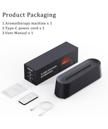 Airmpa 250ml Aroma Diffuser with Flame Effect - 7 Color LED Light Essential Oils Humidifier for Bedroom Office & Yoga (White) - Buy Online on GoSupps.com