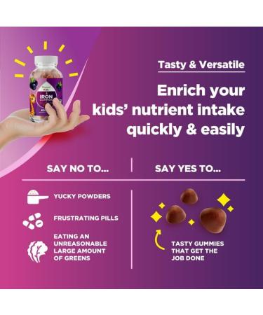 Iron Gummy Multivitamin for Kids - Phytoral Natural Immune Boost and Focus Supplement - 60 Delicious Kids Iron Gummies with Essential Vitamins and Minerals - Buy Online on GoSupps.com