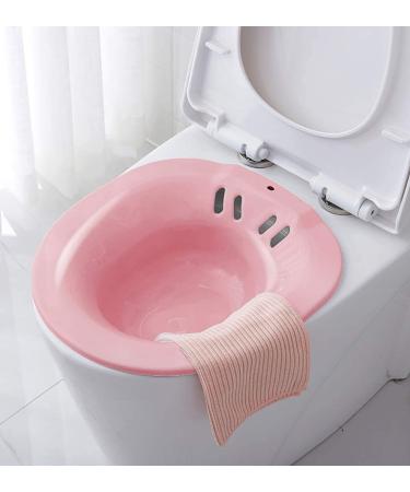 Sitz Bath Toilet Seat for Postpartum Care & Hemorrhoid Relief - Soothes Vagina/Anal Inflammation - Fits Elongated/Commode Toilets (Pink) - Buy Online on GoSupps.com