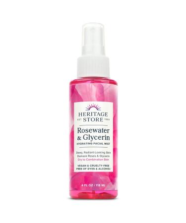 Heritage Products Rosewater & Glycerin 4-Ounces (Pack of 6)
