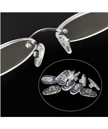 Push in Glasses Nose Pads NLQHOPTS 5 Pairs Eyeglasses Soft Silicone Nose Piece Nose Bridgre Pads Anti Slip Nose Guards for Eyeglass Sunglasses(Clear 15mm)