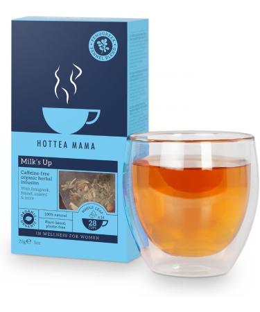 HOTTEA MAMA Milk's Up Organic Breastfeeding Tea | Fenugreek & Fennel | Lactation & Nursing Support | Caffeine Free | Herbal Tea | 14 Biodegradable Pyramid Bags - Buy Online on GoSupps.com