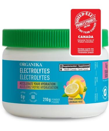 Organika Electrolytes Powder - Pink Lemonade - Sugar-Free Hydration and Electrolyte Replenishment with Prebiotics and Vitamin C - 210g - 60 servings Pink Lemonade 60 Servings (Pack of 1) - Buy Online on GoSupps.com