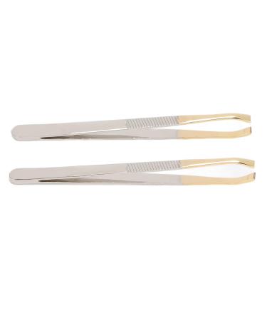 Precision Pink Eyebrow Tweezers for Women - 2 Piece Set | Daily Beauty Tools for Ingrown Hair & Eyebrow Shaping - International Shipping - Buy Online on GoSupps.com