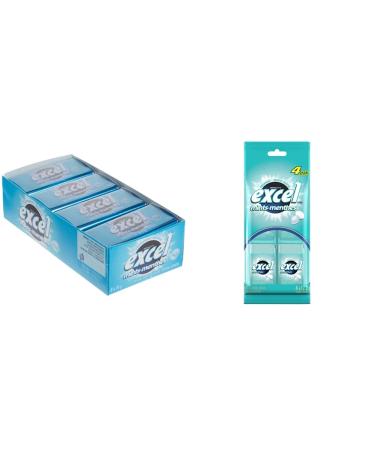 Excel Mints Peppermint 34gm Tin 8 Count & Fresh Mint 4 Pack Peppermint Spearmint + Fresh Mint