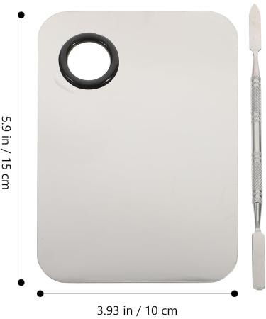 FOMIYES Makeup Palette | Stainless Steel Cosmetic Mixing Tray & Spatula for Foundation & Nail Art | Perfect for Makeup Artists - Buy Online on GoSupps.com