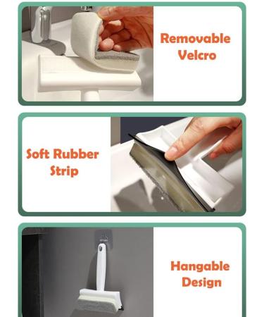 Double-Sided Window Washing Brush Multi-Function Glass Wiper Scraper Brush Removable Sponge Brush Head Kitchen Cleaning Brush - Buy Online on GoSupps.com