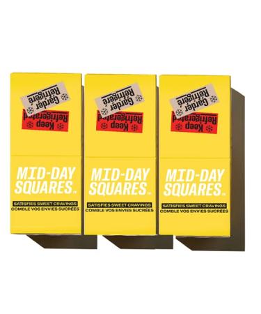 Mid-Day Squares Cookie Dough Bars 33g each 3 Packs (36 Squares) | Made with Real Chocolate 6g Plant Protein 4g Fiber Gluten Free Certified Vegan Cookie Dough 12 Count (Pack of 3)