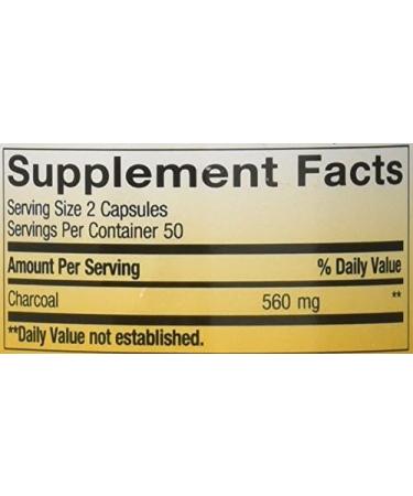 Nature's Way Activated Charcoal 560 mg Charcoal per serving 100 Capsules - Buy Online on GoSupps.com