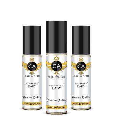 CA Perfume Impression of M. Jacobs Daisy For Women Replica Fragrance Body Oil Dupes Alcohol-Free Essential Aromatherapy Sample Travel Size Concentrated Long Lasting Attar Roll-On 0.3 Fl Oz-X3