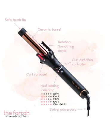 Farrah Automatic Hair Curling Iron Wand 1 Inch - Professional Curling Tool for Effortless Waves | International Shipping Available - Buy Online on GoSupps.com