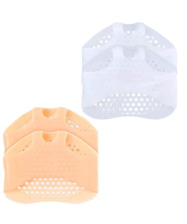 2 Pairs Ball of Foot Cushions Breathable Silicone Front Foot Pad Anti-Slip Insole for Pain Relief  Female Foot Protector  Soft Half-Yard Forefoot Pad for High Heels  Anti-Friction (Mixed Color)