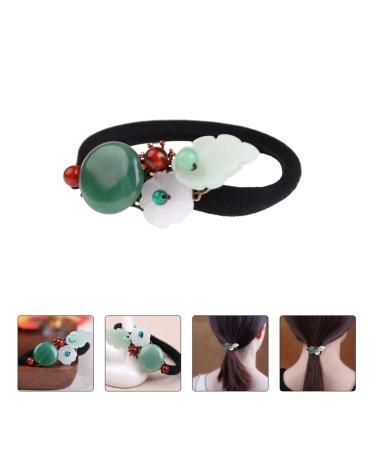 Beaupretty Antique Chinese Style Jade Hair Tie - Elastic Ponytail Holder for Women and Girls - Buy Online on GoSupps.com