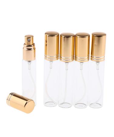 Fenteer 5 10ml glass spray bottle travel cosmetics cosmetic medium cosmetic medium container atomizer atomizer mini fog spray bottle refillable liquid spray dispenser golden