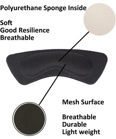 MICPANG Heel Pads Cushion - Self-Adhesive Foot Care for Women and Men - 3 Pairs (Black) - Soft Shoe Insert Grips Liner - Buy Online on GoSupps.com