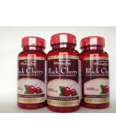 Puritan's Pride Black Cherry 1000 mg - 300 Capsules (3 Pack) - Made in USA | Buy Now for International Shipping - Buy Online on GoSupps.com