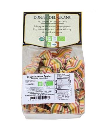 Donne Del Grano Organic Rainbow Bow Tie Pasta Noodles 8.8 Oz - Pack of 2 | Gourmet Italian Vegetable Colored Pasta - Buy Online on GoSupps.com