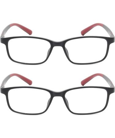 IEYELUUK Comfortable Reading Glasses (2 Pack) - Flexible Non-Slip Lightweight with Case - 2 Black 2.5x Magnification - Shop Internationally - Buy Online on GoSupps.com