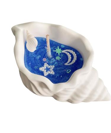 Conch Shell Soy Wax Gel Candle with Essential Oil Scent Handmade Natural Scented Candles Conch Aromatherapy Candle Ocean Theme Scented Candle Take You to a Breezy Shore (Ocean Mint*1)