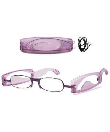 Vevesmundo foldable reading glasses mini small compact foldable anti blue light women men men blue light filter reading help folding glasses 1 piece purple reading glasses 2.0 x x