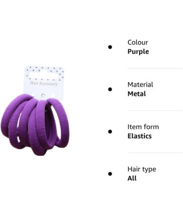 Pritties Accessories Purple Hair Elastics - Set of 6 Soft Jersey Bands - Buy Online on GoSupps.com