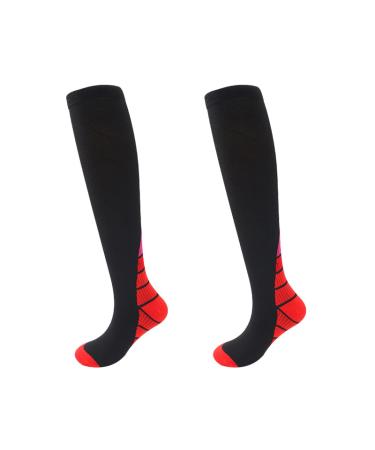 DOCEN Sports Compression Socks Compression Calf Socks Red-3 Pairs L/XL_Fit Medical Running Nurse Red - 3 Pairs L-XL