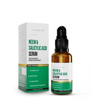Dr Sheth Neem & BHA Spot Clarifying Serum For Clear Spot-Free Skin With 2% Salicylic Acid Niacinamide Neem Oil | Spot Treatment Face Serum For All Skin Types | For Women & Men -30ml