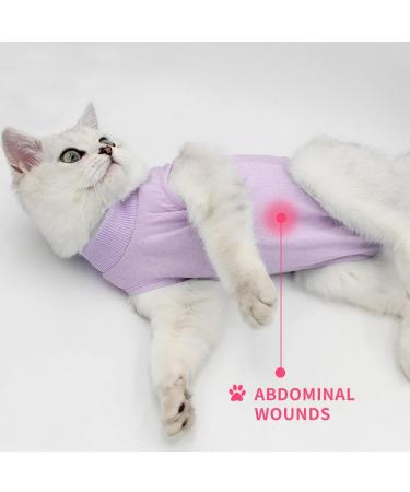Easy Joy Recovery Suit for Cats - Postoperative Litter Clothing for Abdominal Wounds & Skin Diseases | Soft Indoor Pet Outfit (M Purple) | E-Collar Alternative - Buy Online on GoSupps.com