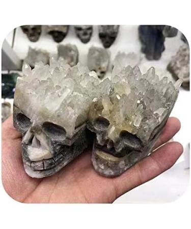1pc Natural Clear White Quartz raw Crystal Cluster Stone Carved Skulls Obelisk - Buy Online on GoSupps.com