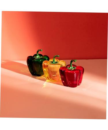 Alipis Office Decor Decorations for Home Crystal Figurines Living Room Chili Vegetable Household Fake Fruit Green 6.3x4.5cm - Buy Online on GoSupps.com