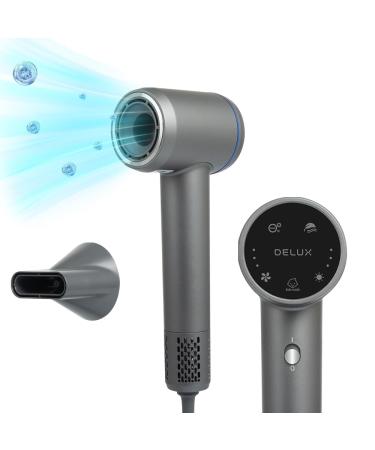 DELUX Hairdryer Negative Ion Hairdryer Professional 386 g Light Travel Hairdryer Constant Temperature 5 Heat Settings 3 Speed Settings and 1 Baby Mode Setting 1500 W