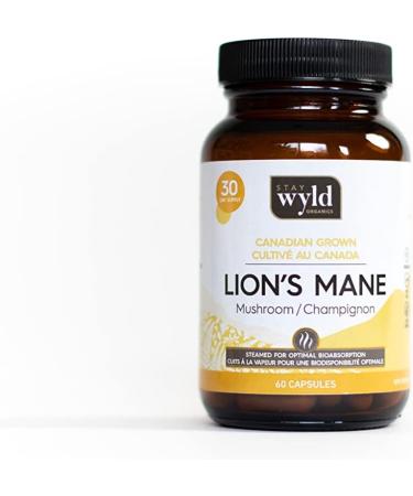 Stay Wyld Lion s Mane Mushroom Capsules - Natural Memory Brain & Mood Support - Mushroom Supplement For Focus & Clarity- Organic & North American Grown - Non-GMO Vegan - 60 Capsules - Buy Online on GoSupps.com