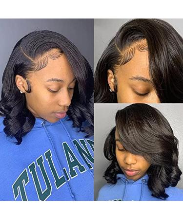 MDL 180% High Density 12 Inch Body Wave Lace Front Human Hair Wig - Pre Plucked, Bleached Knots, Glueless Brazilian Virgin Hair - 4x4 Closure Wigs - Buy Online on GoSupps.com