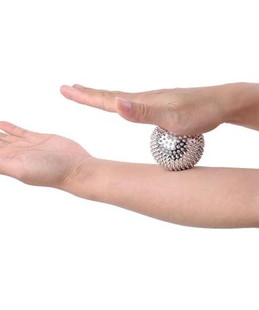 2 Hedgehog Ball Massagers & 5 Acupressure Finger Rings - Silvery Decompressors for All Ages - Buy Online on GoSupps.com